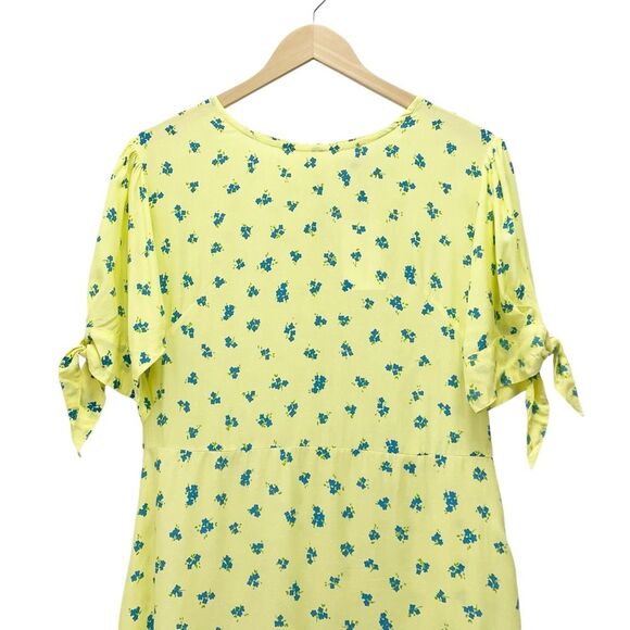 NWT Faithfull the Brand Emilia Luda Lemon Yellow Floral Midi Dress Size Large /8 - Picture 7 of 15